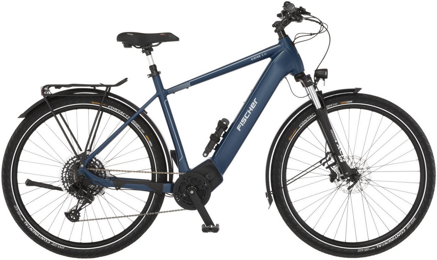 FISCHER Fahrrad E-Bike VIATOR 8.0I 711 55, 12 Gang SX 11-50 Kettenschaltung Schaltwerk, Kettenschaltung, Mittelmotor, 711 Wh Akku, (mit Faltschloss) von FISCHER Fahrrad