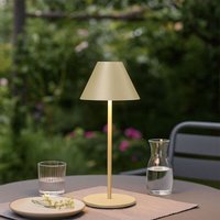 Außenleuchte Tischlampe Akku Tischleuchte Touchdimmer sandfarben, Metall, USB-C, LED 2W 190Lm warmweiß, DxH 14x36 cm von FISCHER LEUCHTEN