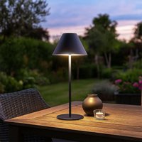 LED Tischleuchte mit Touchdimmer Außenlampe Terrassenleuchte Gartenlampe Balkonleuchte schwarz Akkuleuchte, 2 Höhen wählbar, 2W 190lm warmweiß, DxH von FISCHER LEUCHTEN