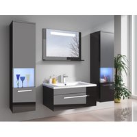 Badmöbelset Badezimmer Badmöbel Set mit Waschbecken Vormontierte Komplettprogramme für Badezimmer Amrum Breite: 70 cm - Seitenschrank links von FISCHER UND ADAMEK