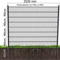 Fischer Und Adamek - 830 mm Doppelstabmattenzaun 6-5-6 Gartenzaun Komplettset Stabmattenzaun Gittermatten Moosgrün mit Abdeckleiste - Zaunlänge: 5 m von FISCHER UND ADAMEK