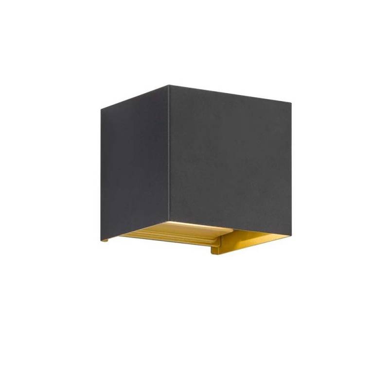 FISCHER & HONSEL Wandleuchte, Leuchtmittel nicht inklusive, Außenwandleuchte Haustürlampe Fassadenleuchte schwarz gold von FISCHER & HONSEL