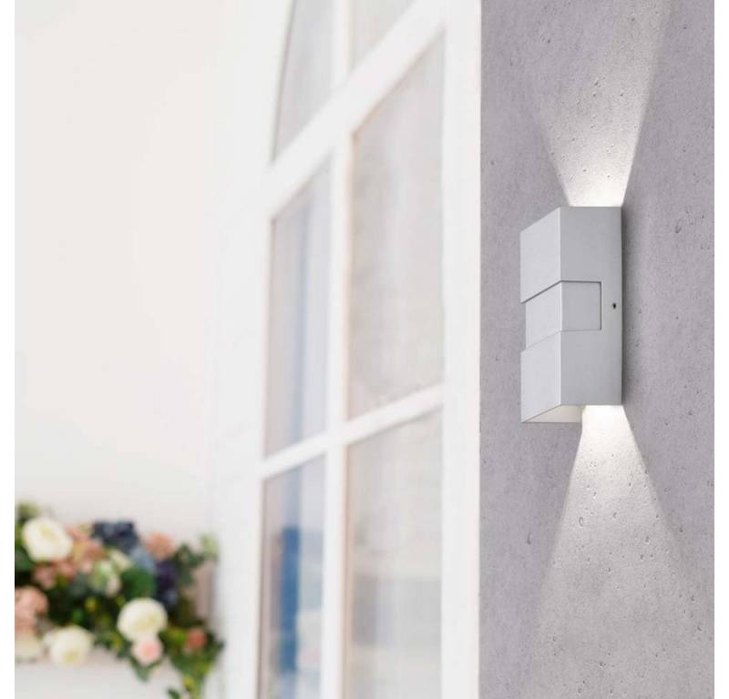 FISCHER & HONSEL Außen-Wandleuchte, LED-Leuchtmittel fest verbaut, Warmweiß, Wandleuchte Außenlampe Fassadenleuchte LED Wandstrahler Up Down von FISCHER & HONSEL