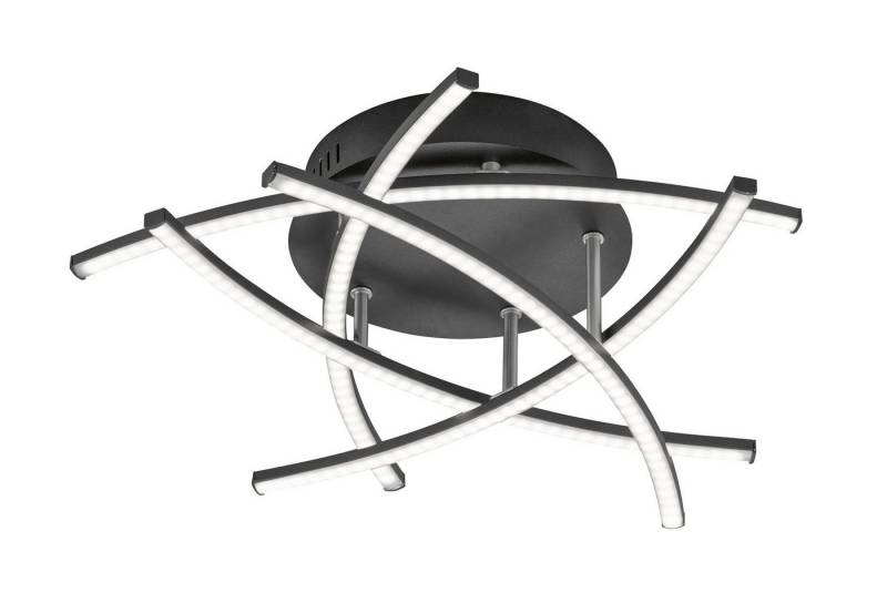 FISCHER & HONSEL Deckenleuchte FISCHER & HONSEL Deckenleuchte CROSS TW D 50 cm schwarz Deckenlampe, Warmweiß von FISCHER & HONSEL
