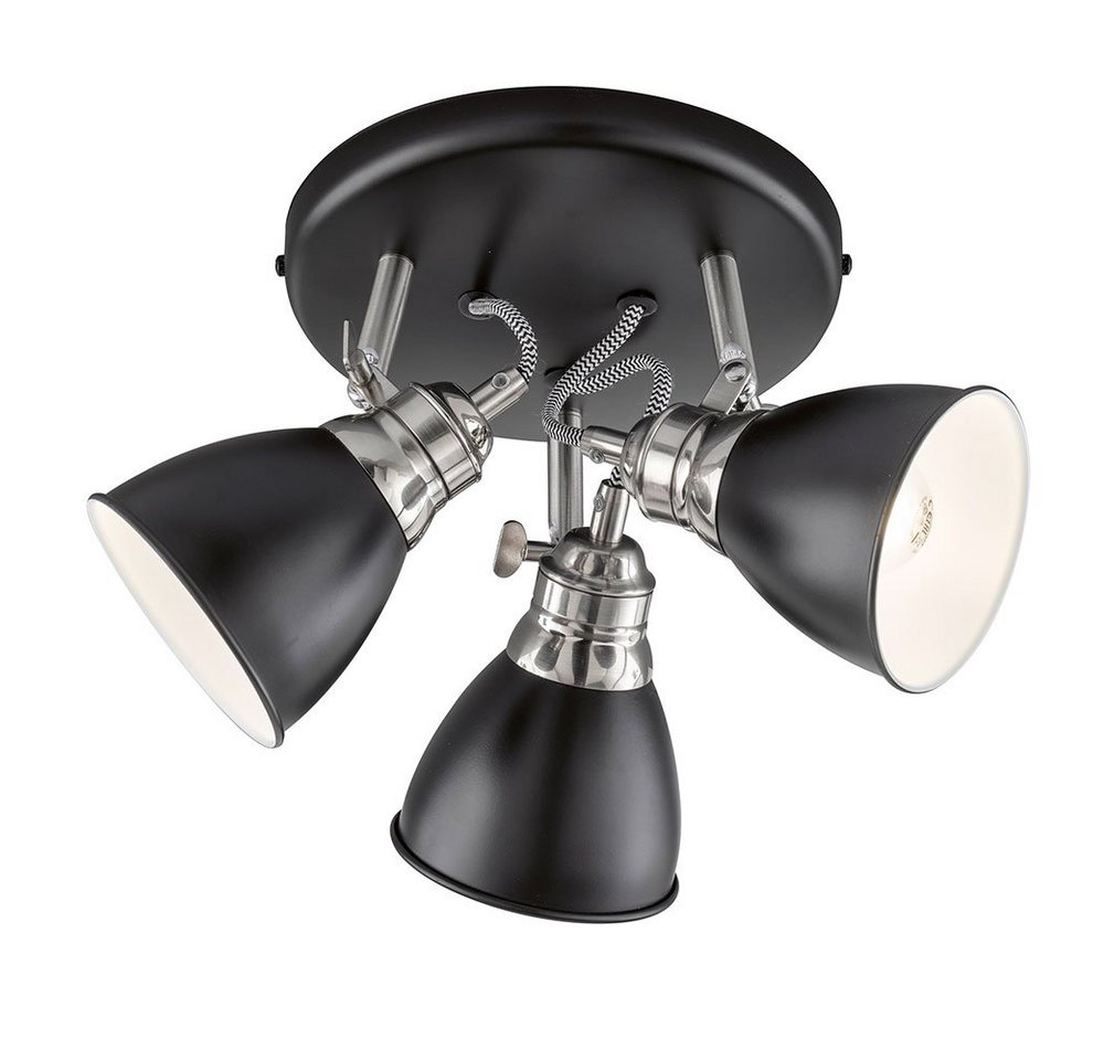 FISCHER & HONSEL Deckenspot, Leuchtmittel nicht inklusive, Deckenlampe Wohnzimmerleuchte Retro bewegliche Spots schwarz chrom FISCHER & HONSEL Deckenspot, Leuchtmittel nicht inklusive, Deckenlampe Wohnzimmerleuchte Retro bewegliche Spots schwarz chrom von FISCHER & HONSEL