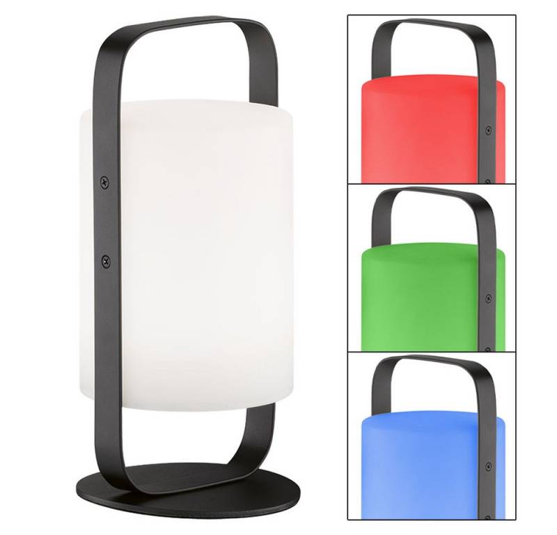 FISCHER & HONSEL LED Außen-Tischleuchte, LED-Leuchtmittel fest verbaut, Warmweiß, Farbwechsel, Tischleuchte Außenlampe LED RGB Fernbedienung Dimmbar IP44 Akku von FISCHER & HONSEL