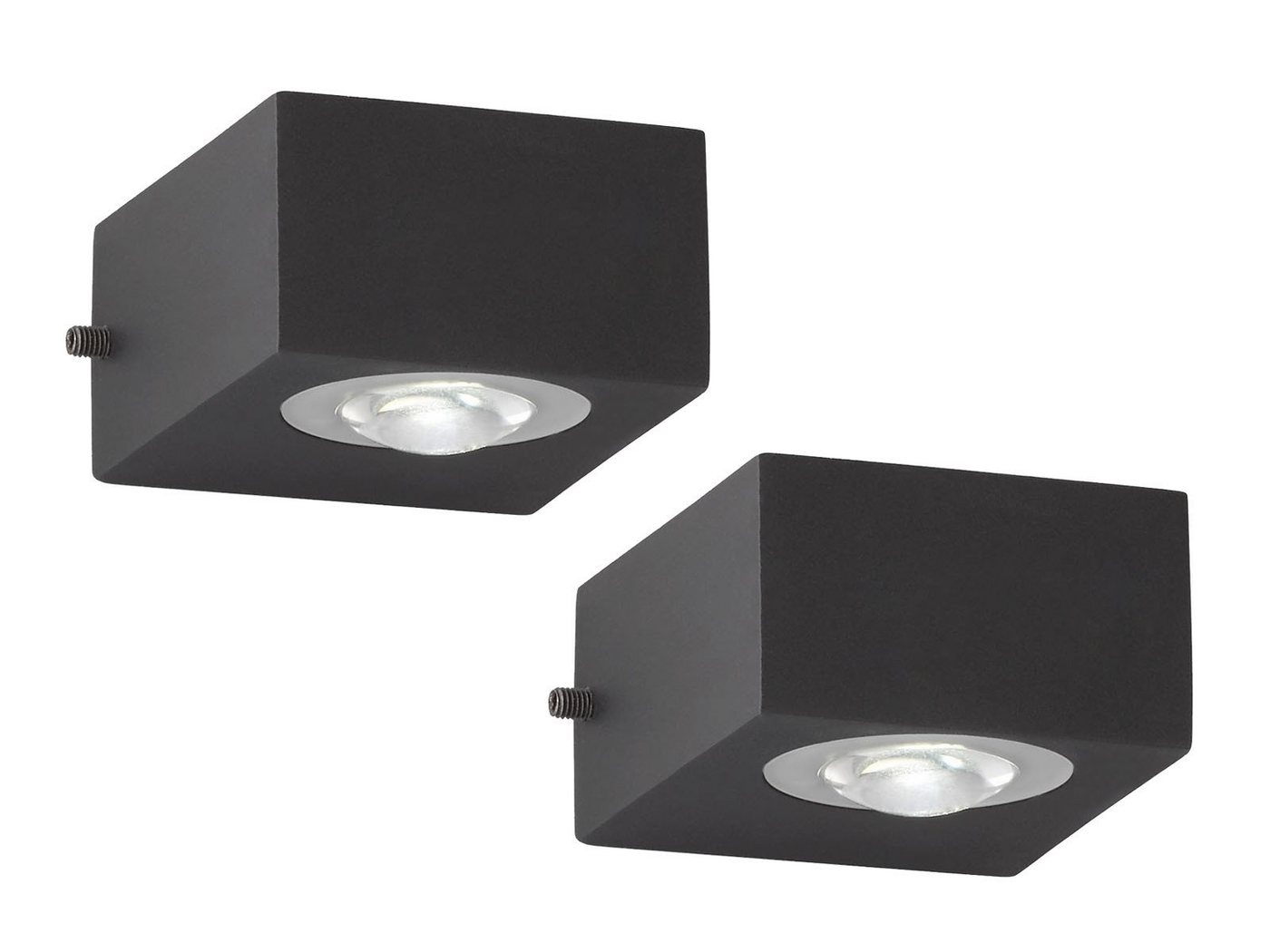 FISCHER & HONSEL LED Außen-Wandleuchte, Updown Leuchten, LED fest integriert, Warmweiß, 2er SET kleine IP 54 Außenleuchten Schwarz & Wand-Beleuchtung Innen von FISCHER & HONSEL