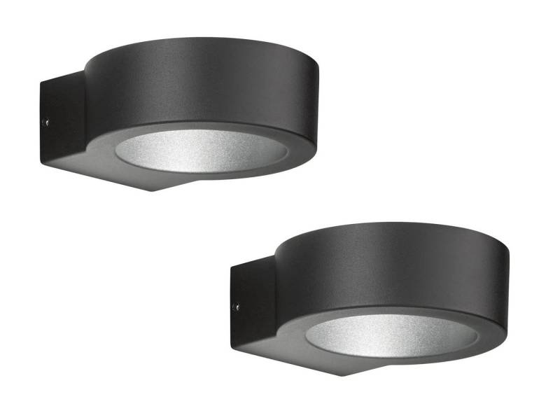 FISCHER & HONSEL LED Außen-Wandleuchte, IP 54, LED fest integriert, Warmweiß, 2er SET Außenlicht Fassaden-Lampen für Beleuchtung Hauswand & Haustür von FISCHER & HONSEL