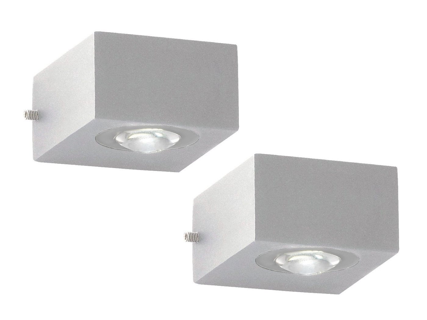 FISCHER & HONSEL LED Außen-Wandleuchte, LED fest integriert, Warmweiß, 2er SET kleine IP 54 Außenleuchten Silber & Wand-Beleuchtung Innen von FISCHER & HONSEL