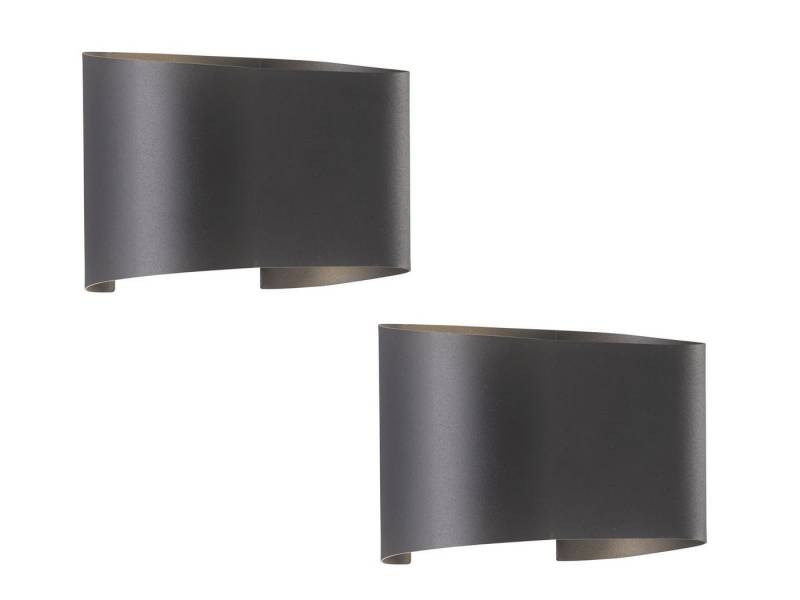 FISCHER & HONSEL LED Außen-Wandleuchte, IP 44, Lichtwinkel einstellbar, LED fest integriert, Warmweiß, 2er SET Außenleuchten 18x12cm & Wand-Beleuchtung Innen Treppen-Haus von FISCHER & HONSEL