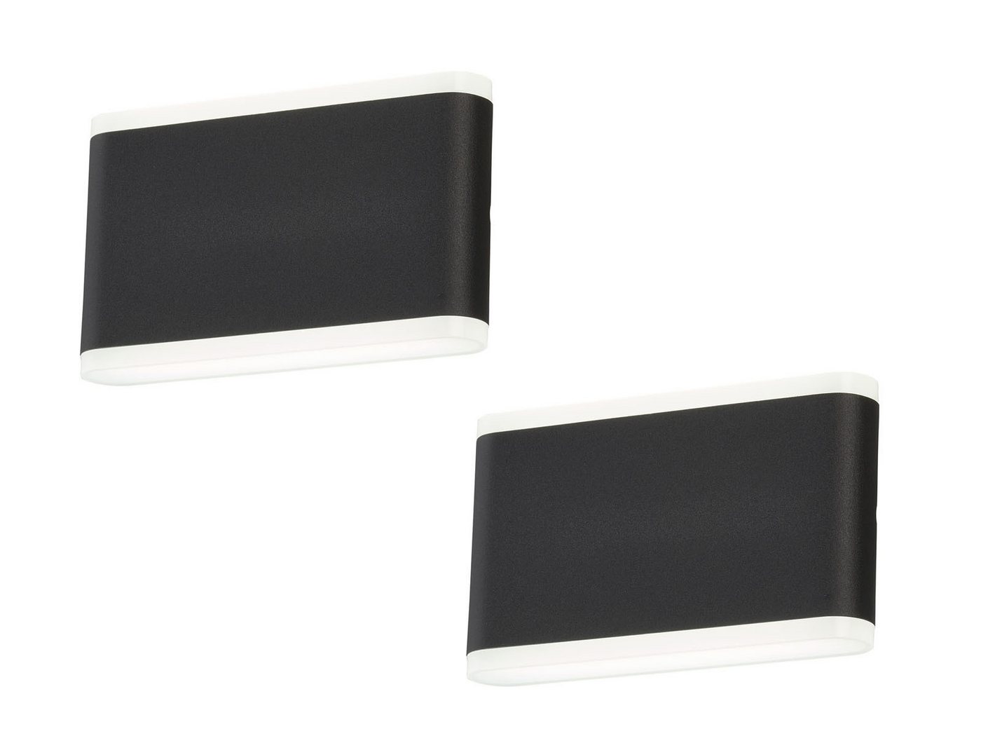 FISCHER & HONSEL LED Außen-Wandleuchte, LED fest integriert, Warmweiß, 2er SET Updown Außenleuchten & Wand-Beleuchtung Innen Treppen-Haus von FISCHER & HONSEL