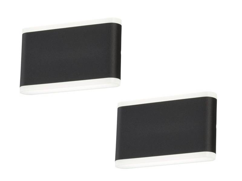 FISCHER & HONSEL LED Außen-Wandleuchte, LED fest integriert, Warmweiß, 2er SET Updown Außenleuchten & Wand-Beleuchtung Innen Treppen-Haus von FISCHER & HONSEL