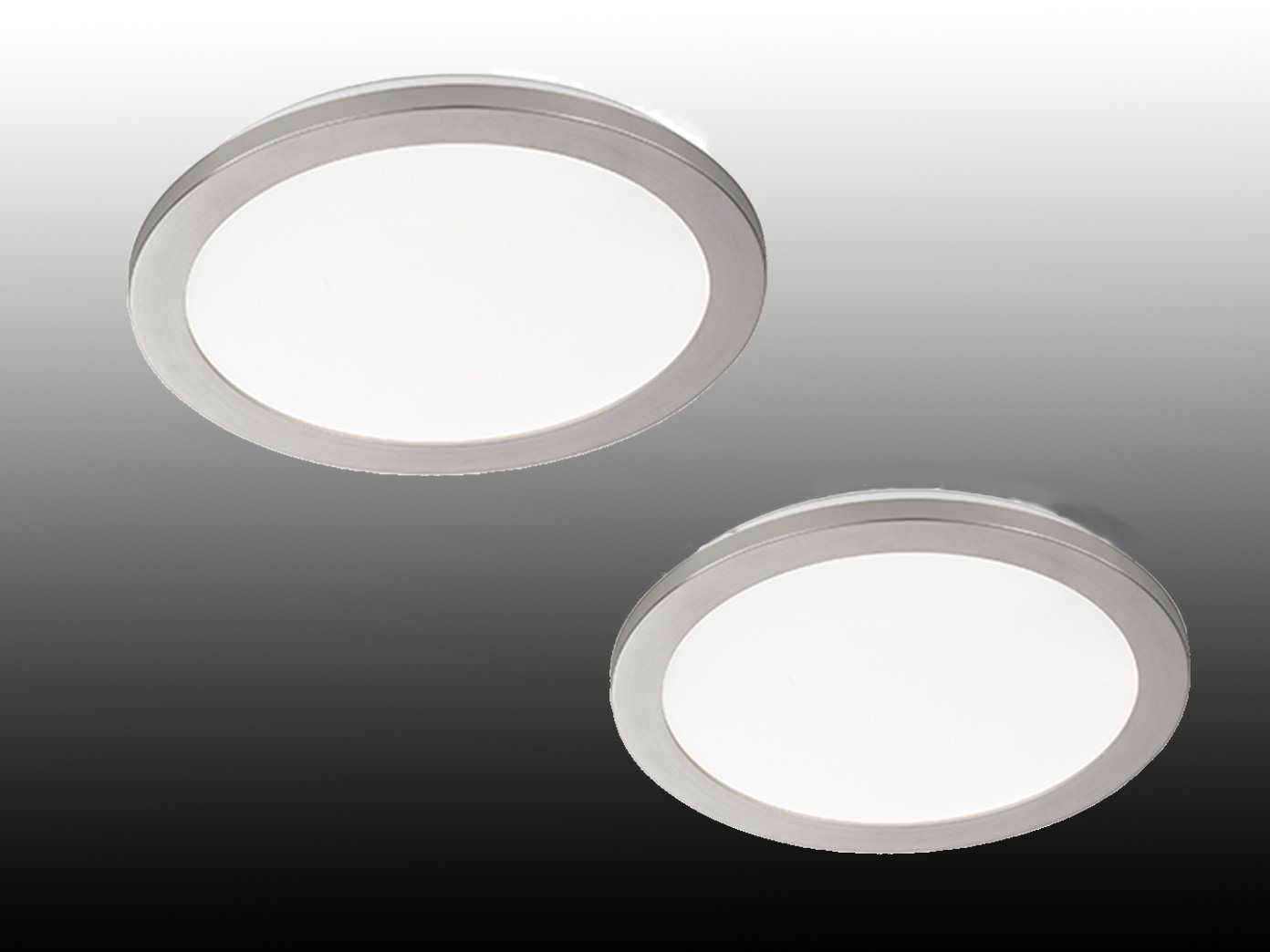 FISCHER & HONSEL LED Deckenleuchte, Dimmfunktion, LED fest integriert, Warmweiß, 2er SET IP 44 Designklassiker Badezimmerlampen Decke Ø30cm klein flach von FISCHER & HONSEL