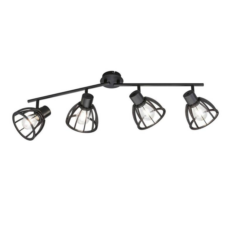 FISCHER & HONSEL Deckenstrahler, Leuchtmittel nicht inklusive, Deckenlampe Schlafzimmerleuchte Spotleiste beweglich 4-flammig schwarz von FISCHER & HONSEL