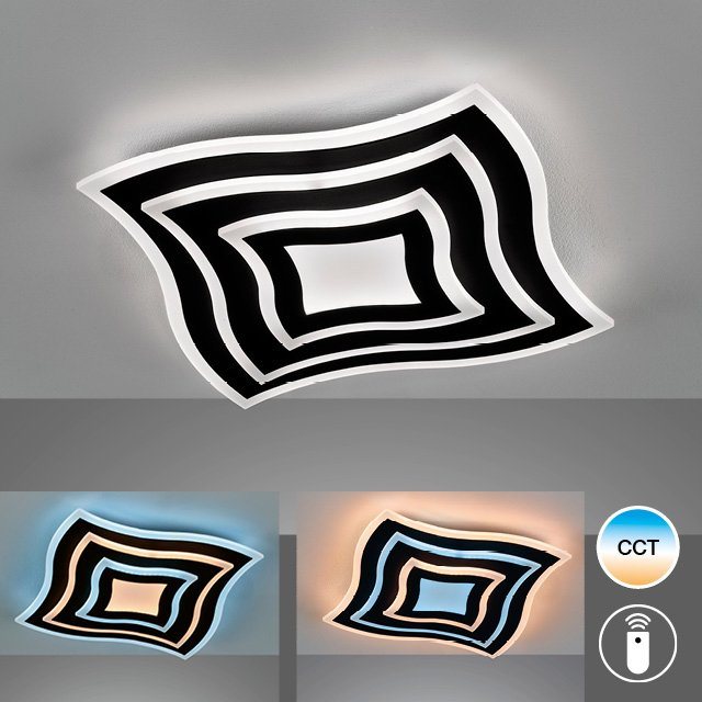 FISCHER & HONSEL LED Deckenleuchte Gorden, CCT - über Fernbedienung, LED fest integriert, warmweiß - kaltweiß von FISCHER & HONSEL