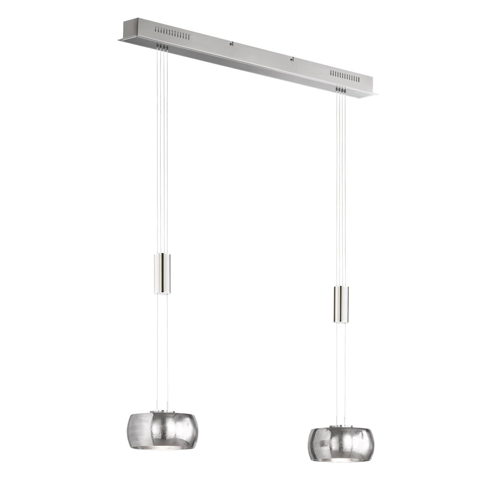 LED-Hängeleuchte Colette, zweiflammig chrom/nickel von FISCHER & HONSEL