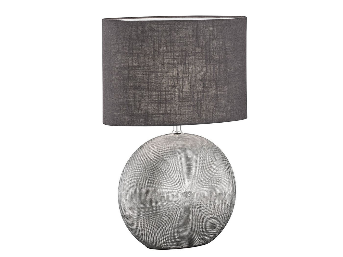 FISCHER & HONSEL LED Nachttischlampe, LED wechselbar, Warmweiß, Lampen-Fuß Keramik Silber, Lampenschirm oval Leinen Grau, 53cm groß FISCHER & HONSEL LED Nachttischlampe, LED wechselbar, Warmweiß, Lampen-Fuß Keramik Silber, Lampenschirm oval Leinen Grau, 53cm groß von FISCHER & HONSEL