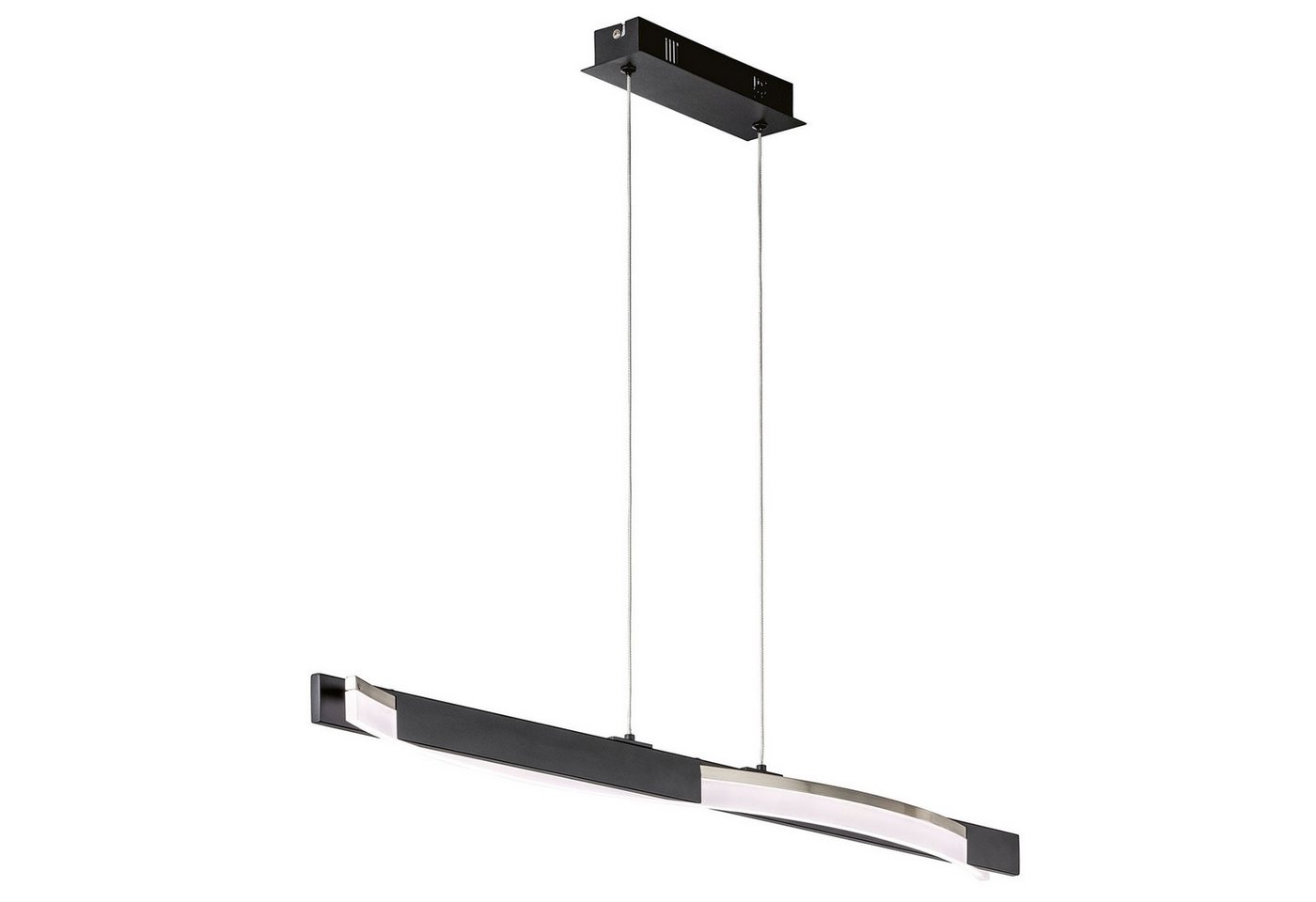 FISCHER & HONSEL LED Pendelleuchte BRIDGE, 1-flammig, Sandschwarz, Metall, Dimmfunktion, Höhenverstellbar, LED fest integriert, Extra-Warmweiß, B 95 x H 100 cm, Hängeleuchte, Hängelampe von FISCHER & HONSEL