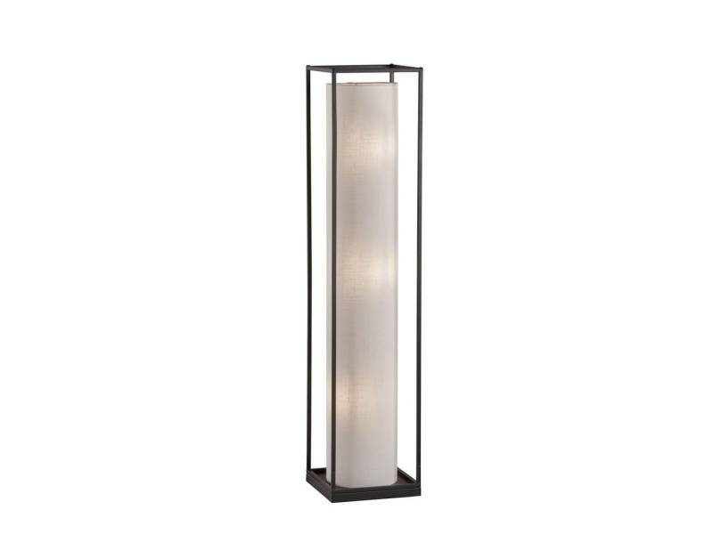 FISCHER & HONSEL LED Stehlampe, Leuchtmittel dimmbar, LED wechselbar, Warmweiß, kleine Bodenleuchte innen Lampenschirm Leinen-Stoff Weiß, LED dimmbar von FISCHER & HONSEL