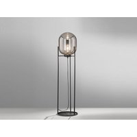 Kleine Stehlampe regi Tripod mit Rauchglas Glaskugel - Höhe 110cm von FISCHER & HONSEL