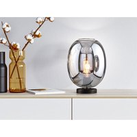 Tischlampe nayla Industrial mit Glaskugel Rauchglas, Höhe 27cm von FISCHER & HONSEL