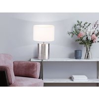 Fischer&honsel - Tischleuchte prata Keramikfuß Silber Antik & Stoffschirm Leinen Weiß, Höhe 43cm Fischer&honsel - Tischleuchte prata Keramikfuß Silber Antik & Stoffschirm Leinen Weiß, Höhe 43cm von FISCHER & HONSEL