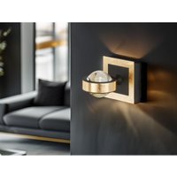Fischer&honsel - led Wandleuchte cluedo Schwarz Gold mit Schalter dimmbar, Höhe 12cm Fischer&honsel - led Wandleuchte cluedo Schwarz Gold mit Schalter dimmbar, Höhe 12cm von FISCHER & HONSEL