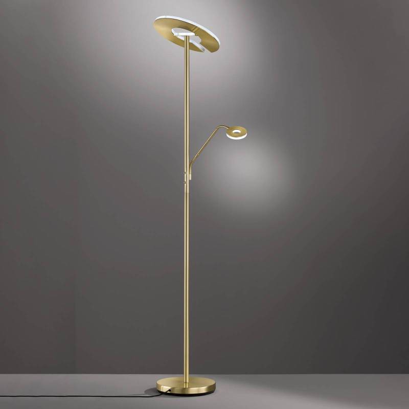LED-Stehleuchte Dent, messingfarben, 180 cm, CCT, 2-flammig von FISCHER & HONSEL