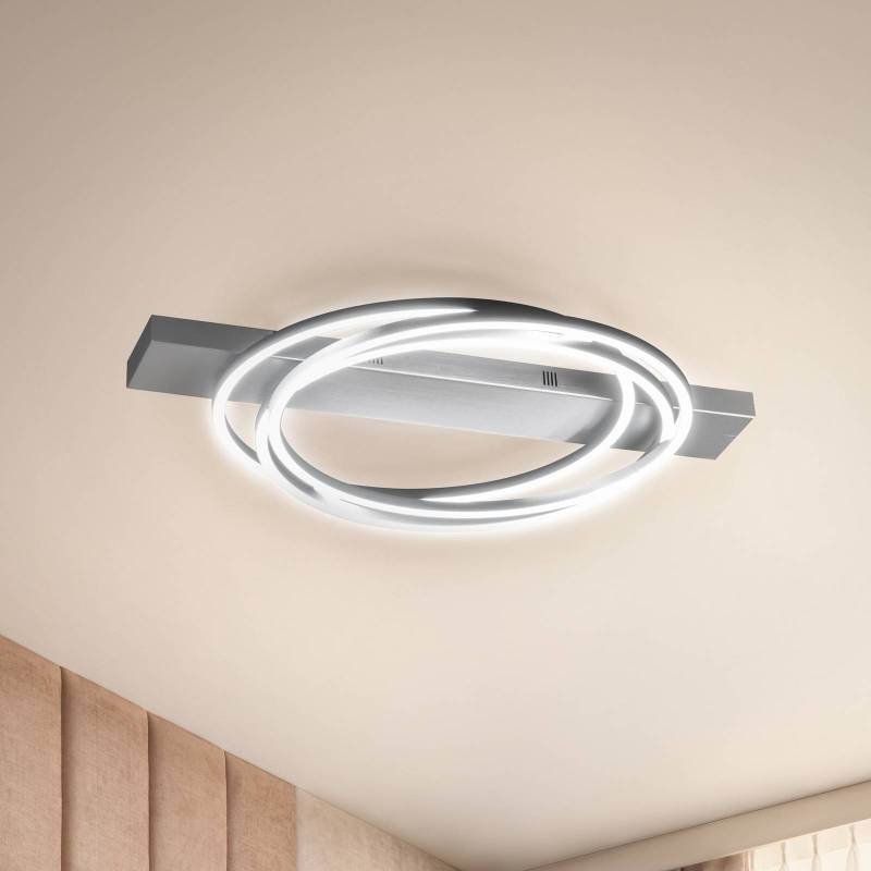 LED-Deckenlampe Kiku, Länge 76 cm, aluminiumfarben, Metall von FISCHER & HONSEL