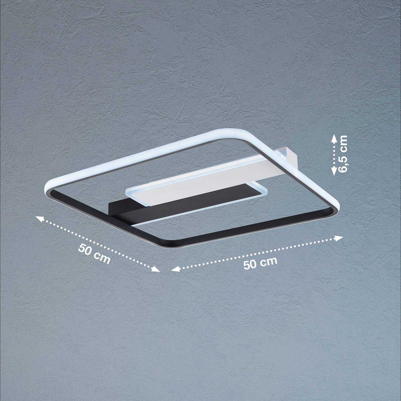 LED-Deckenleuchte Blithe 50x50cm, Rahmen von FISCHER & HONSEL