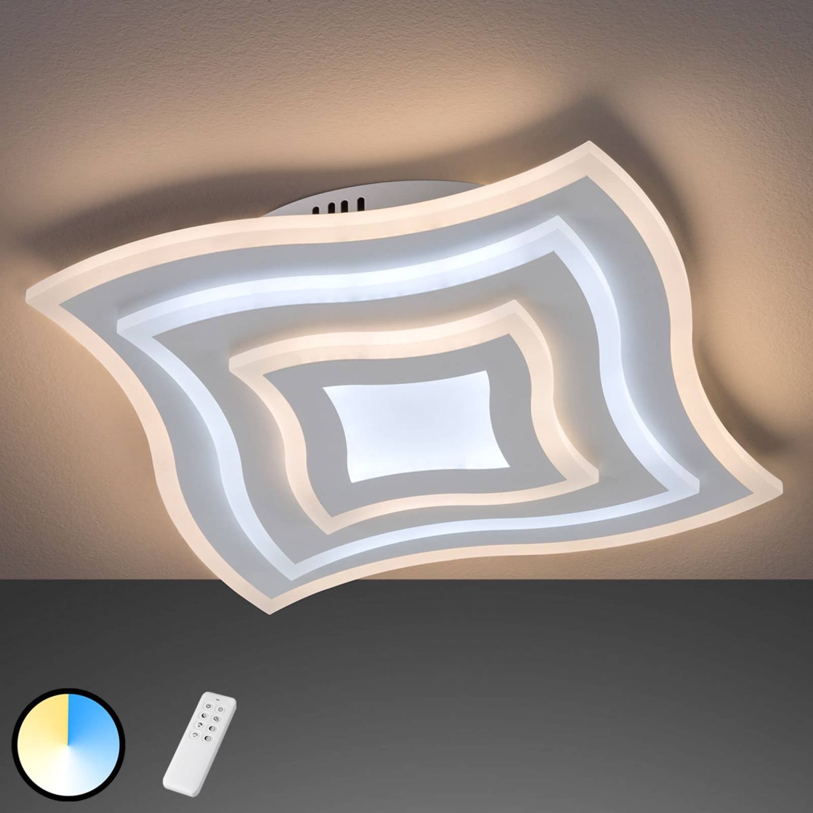 LED-Deckenleuchte Gorden mit Fernbedienung, Rahmen LED-Deckenleuchte Gorden mit Fernbedienung, Rahmen von FISCHER & HONSEL