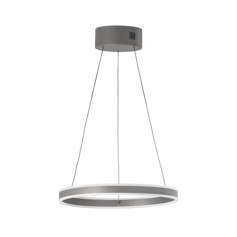 LED-Hängelampe Silvio, Ø 50 cm, sandgrau, Metall, CCT, von FISCHER & HONSEL
