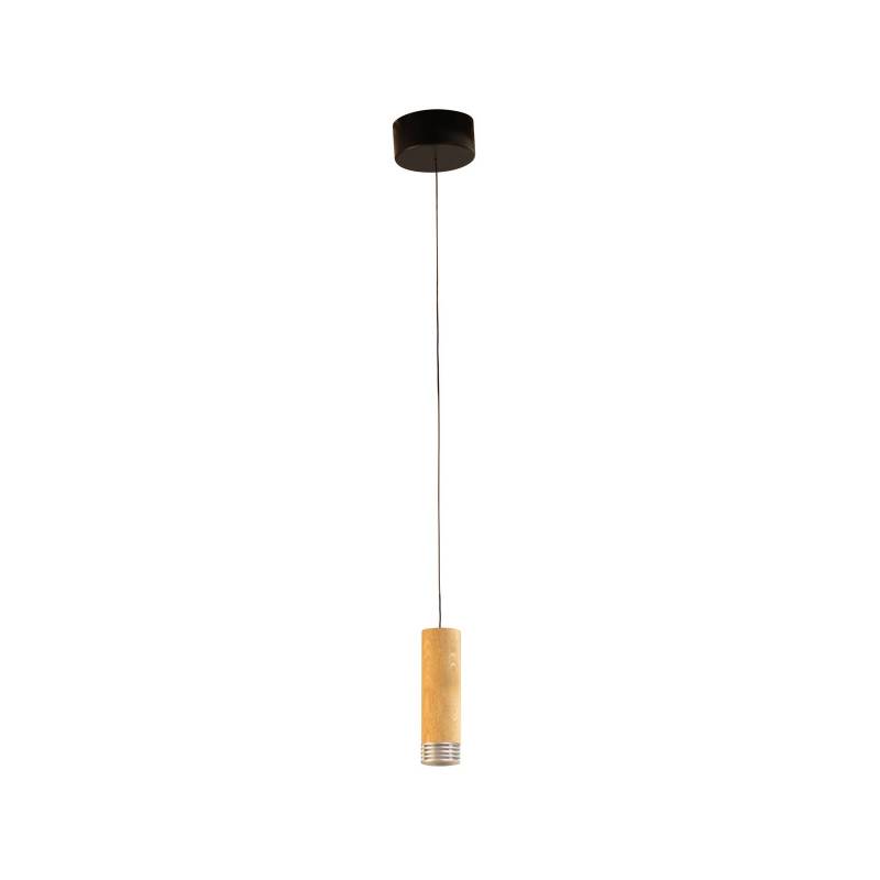LED-Pendellampe Shine-Wood, Ø 13 cm Eiche/schwarz Holz/Acryl von FISCHER & HONSEL