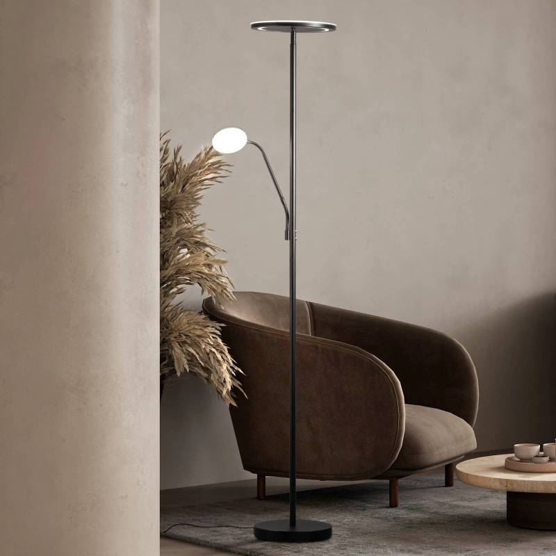 LED-Stehlampe Sorento, sandschwarz, Höhe 182 cm, Leselicht von FISCHER & HONSEL
