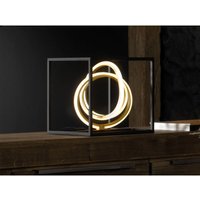 Led Tischleuchte gisi Schwarz Gold mit Touchdimmer, Höhe 25cm von FISCHER & HONSEL
