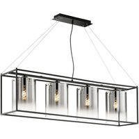 Pendelleuchte samu 4 flammig Schwarz mit Rauchglas - Länge 115cm von FISCHER & HONSEL