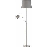 Stehlampe layer mit Leselampe & Stoff Lampenschirme Grau - Höhe 175cm von FISCHER & HONSEL
