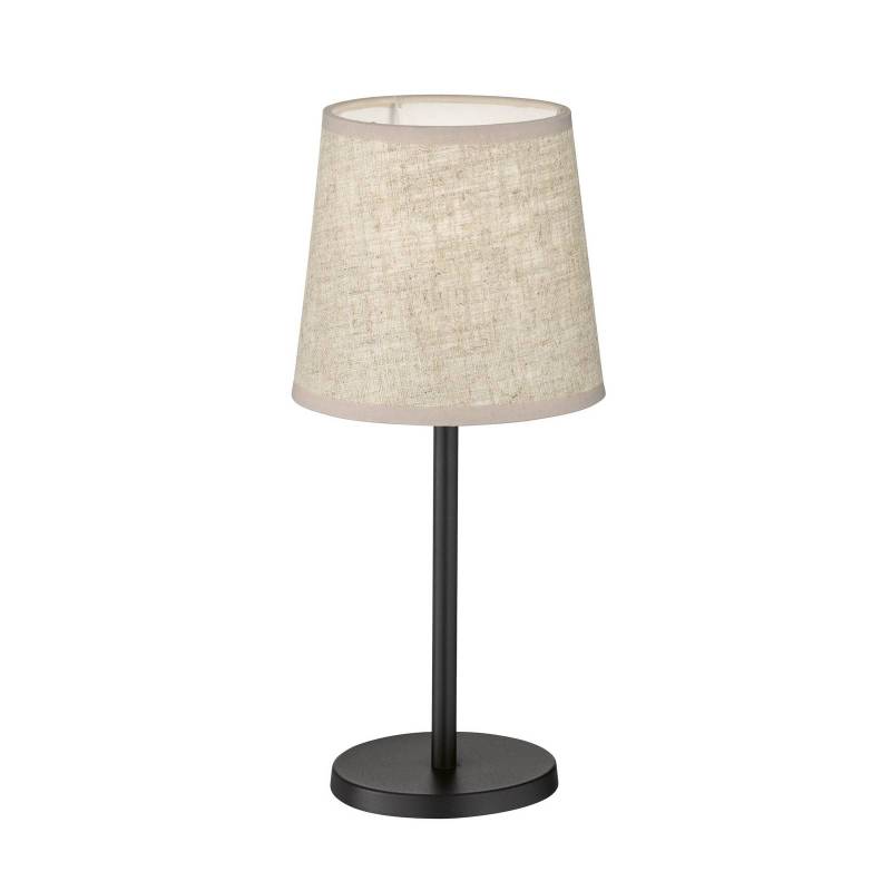 Tischleuchte Rimini, Leinen, beige/schwarz, E14, 30 cm von FISCHER & HONSEL