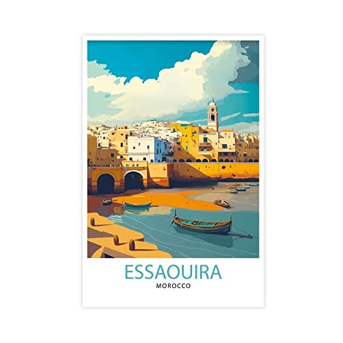 FISH DRAGATE Essaouira Marokko Reise Landschaft Leinwand Poster Wandkunst Bild Druck Modern für Wohnzimmer Schlafzimmer Home Decor Rahmen 50 x 75 cm von FISH DRAGATE