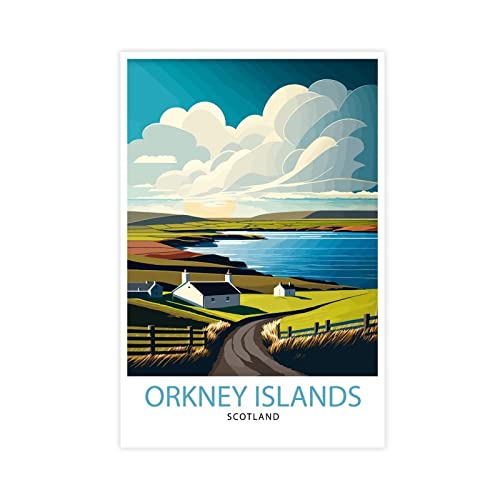 FISH DRAGATE Orkney Islands Reise Landschaft Leinwand Poster für Wohnzimmer, Büro, Heimdekoration, moderne Wandkunst, Geschenk, rahmenlos, 40 x 60 cm von FISH DRAGATE