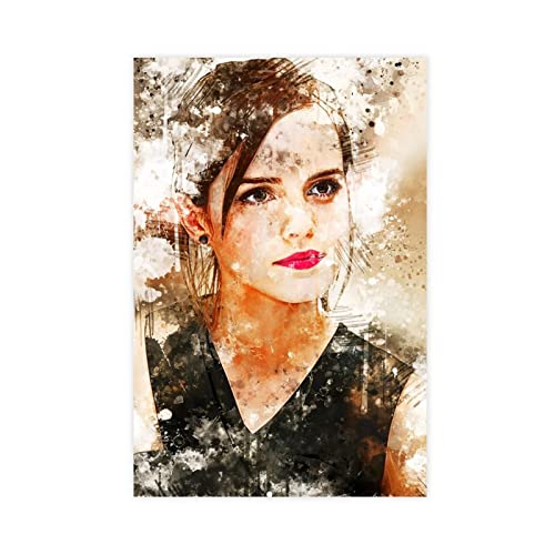 FISH DRAGATE Schauspieler Emma Watson Poster 15 Leinwand Poster Schlafzimmer Dekor Sport Landschaft Büro Zimmer Dekor Geschenk UnRAHMEN Stil 08x12inch (20x30cm) von FISH DRAGATE