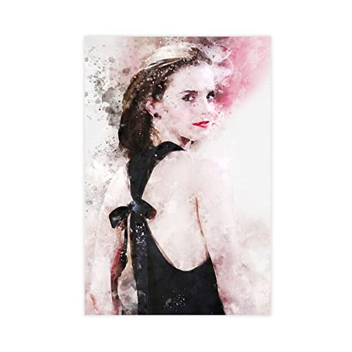 FISH DRAGATE Schauspieler Emma Watson Poster 25 Leinwand Poster Schlafzimmer Dekor Sport Landschaft Büro Zimmer Dekor Geschenk UnRAHMEN Stil 08x12inch (20x30cm) von FISH DRAGATE