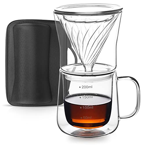 FISHNU TaiLake Kaffee-Selbstbrauen-Tasse - Perfekt für Einzelportionen-Kaffee - Erleben Sie die Kunst des Einzelbecher-Filterkaffeemaschine (Vortex-Filter-Set) von FISHNU