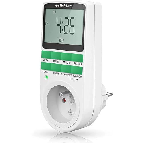 FISHTEC - Digitaler Programmiererstecker - 10 Timer - Großes LCD-Display - Energieeinsparung - Einbruchschutz - Zufallsmodus - Kontrollleuchte - Netzbetrieb - 220-240 V FISHTEC - Digitaler Programmiererstecker - 10 Timer - Großes LCD-Display - Energieeinsparung - Einbruchschutz - Zufallsmodus - Kontrollleuchte - Netzbetrieb - 220-240 V von Fishtec