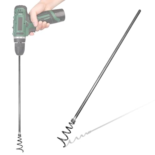 Fishtec Unkrautbohrer für Bohrmaschine – Länge 42 cm – Durchmesser 4 cm – Edelstahl – Sechskantaufsatz – Gartenarbeit – Unkraut – Unkraut – Eindringen in die Erde – Werkzeuge von Fishtec