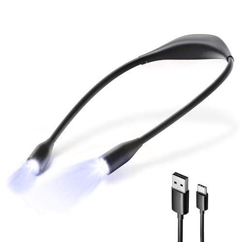 Fishtec – Wiederaufladbare Nacken-Leselampe – 3 Lichtfarben, 90°-Winkel, Unabhängige & Flexible Leuchten – Ideal zum Lesen, Heimwerken & Nähen – Schwarz Fishtec – Wiederaufladbare Nacken-Leselampe – 3 Lichtfarben, 90°-Winkel, Unabhängige & Flexible Leuchten – Ideal zum Lesen, Heimwerken & Nähen – Schwarz von Fishtec