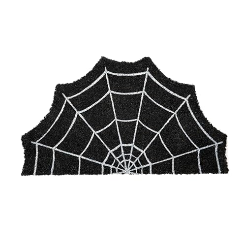 Fisura - Fußmatte Eingangshalle Spinnennetz aus Kokosfasern mit Rutschfester PVC-Rückseite. Halloween-Fußmatte Leuchtet im Dunkeln. Originelle Fußmatte für draußen. Handbemalt. Maße:70 cm x 40 cm von FISURA