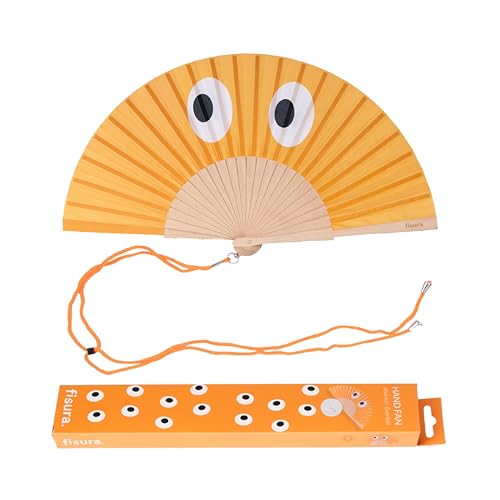 FISURA – Handfächer aus Holz mit auffälligem Augenmuster in Orange. Moderner, farbenfroher Handventilator mit stilvollem Design und praktischem Aufhänger. Maße: 42,5 x 23 cm FISURA – Handfächer aus Holz mit auffälligem Augenmuster in Orange. Moderner, farbenfroher Handventilator mit stilvollem Design und praktischem Aufhänger. Maße: 42,5 x 23 cm von FISURA