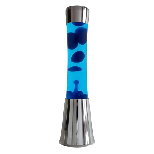 FISURA - Lavalampe blaue. Verchromte silberne Basis, blaue Flüssigkeit und blaue Lava. Lavalampe mit Ersatzbirne. Maße: 11 x 11 x 39,5 Zentimeter. von FISURA