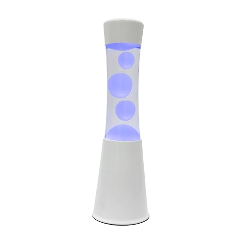 Fisura – Lavalampe mit LED in 7 Farben. Entspannender Lichteffekt. Farbwechselnde Lampe. Geschenkidee. Maßnahmen: 30 cm x 9 cm x 9 cm, Weiß Fisura – Lavalampe mit LED in 7 Farben. Entspannender Lichteffekt. Farbwechselnde Lampe. Geschenkidee. Maßnahmen: 30 cm x 9 cm x 9 cm, Weiß von FISURA